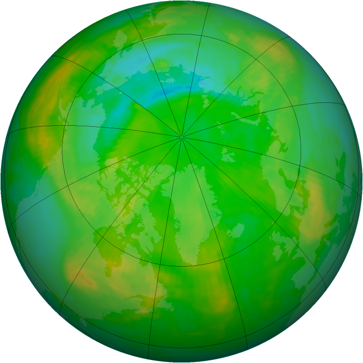 Arctic ozone map for 17 July 1984